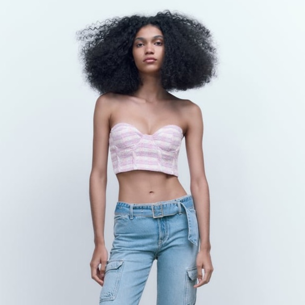 ZARA TEXTURED CORSET TOP
